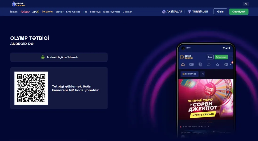 Android üçün Olymp Casino yukle (APK)