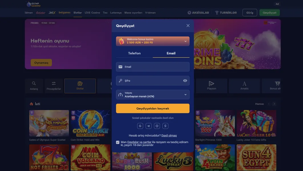 Yeni i̇stifadəçilər üçün qeydiyyat proses